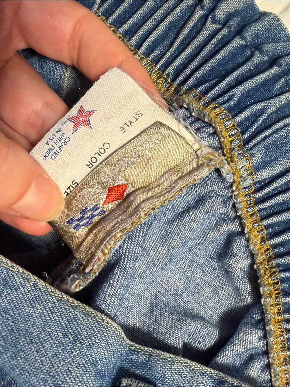 High-Waist Blue Denim Paperbag Shorts